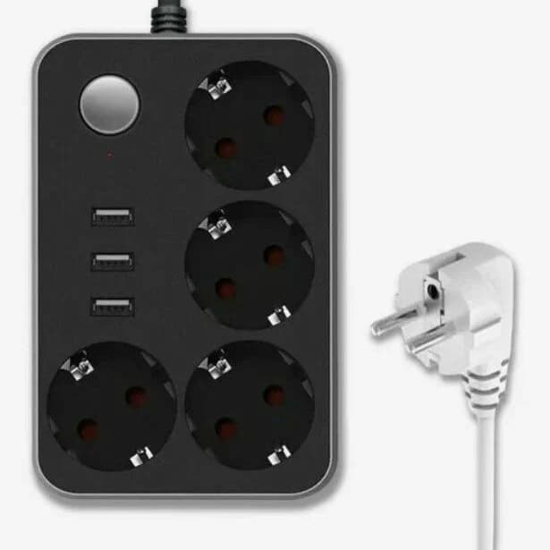 4 розетки 3 USB входа
