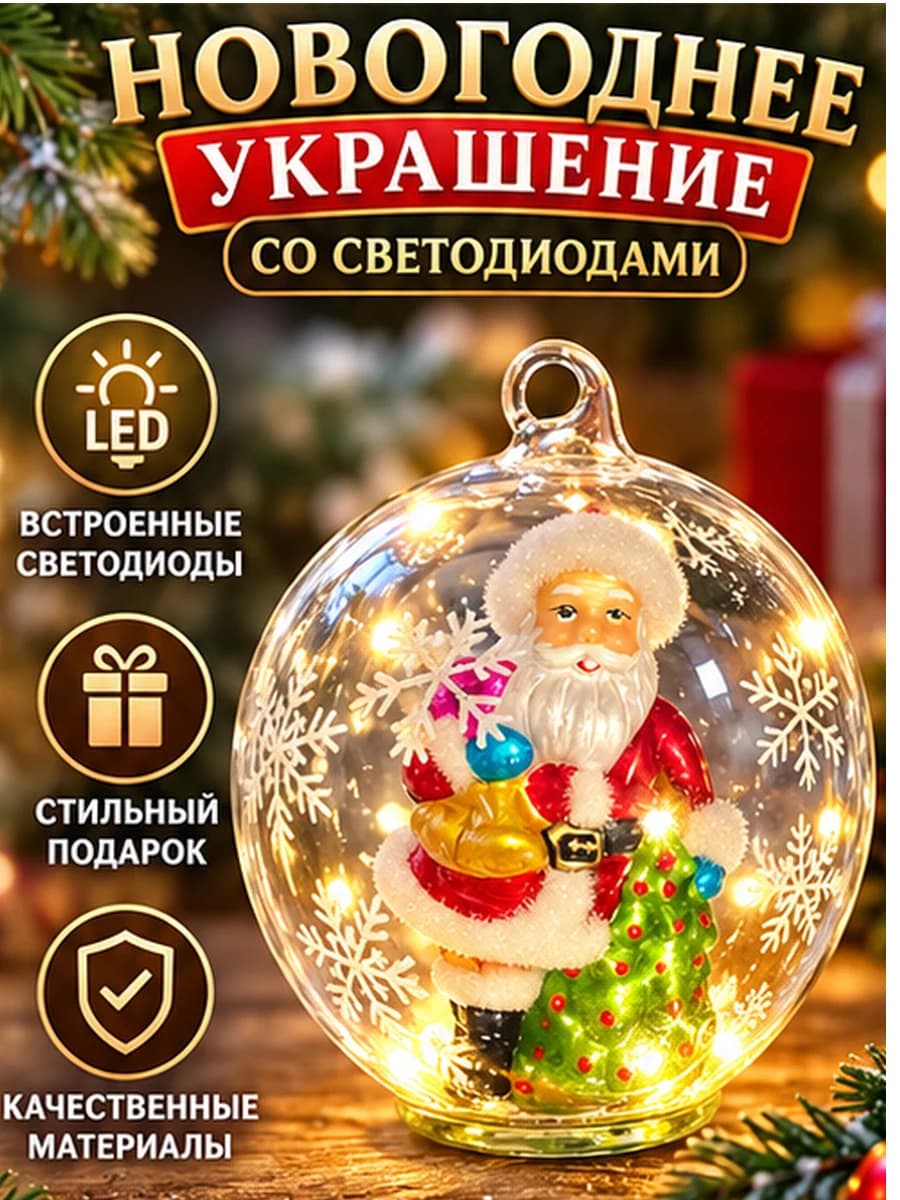 Новогодний шар с Дедом Морозом