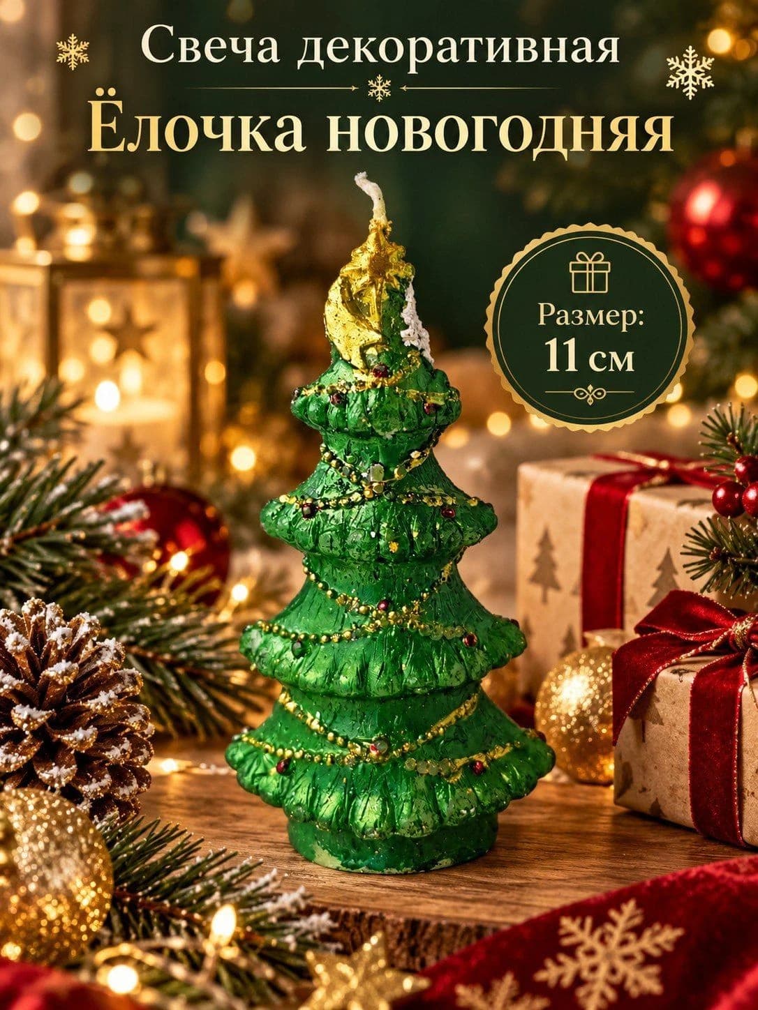 Новогодняя декоративная свеча «Ёлочка», дополнительное фото 1