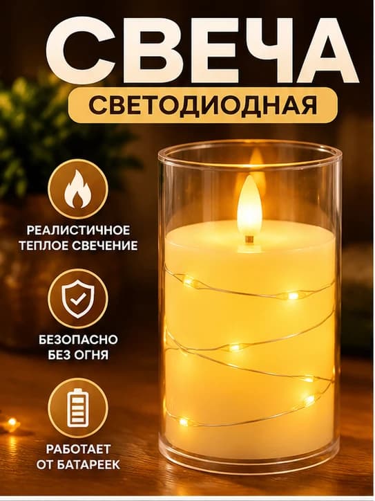 Свеча светодиодная декоративная