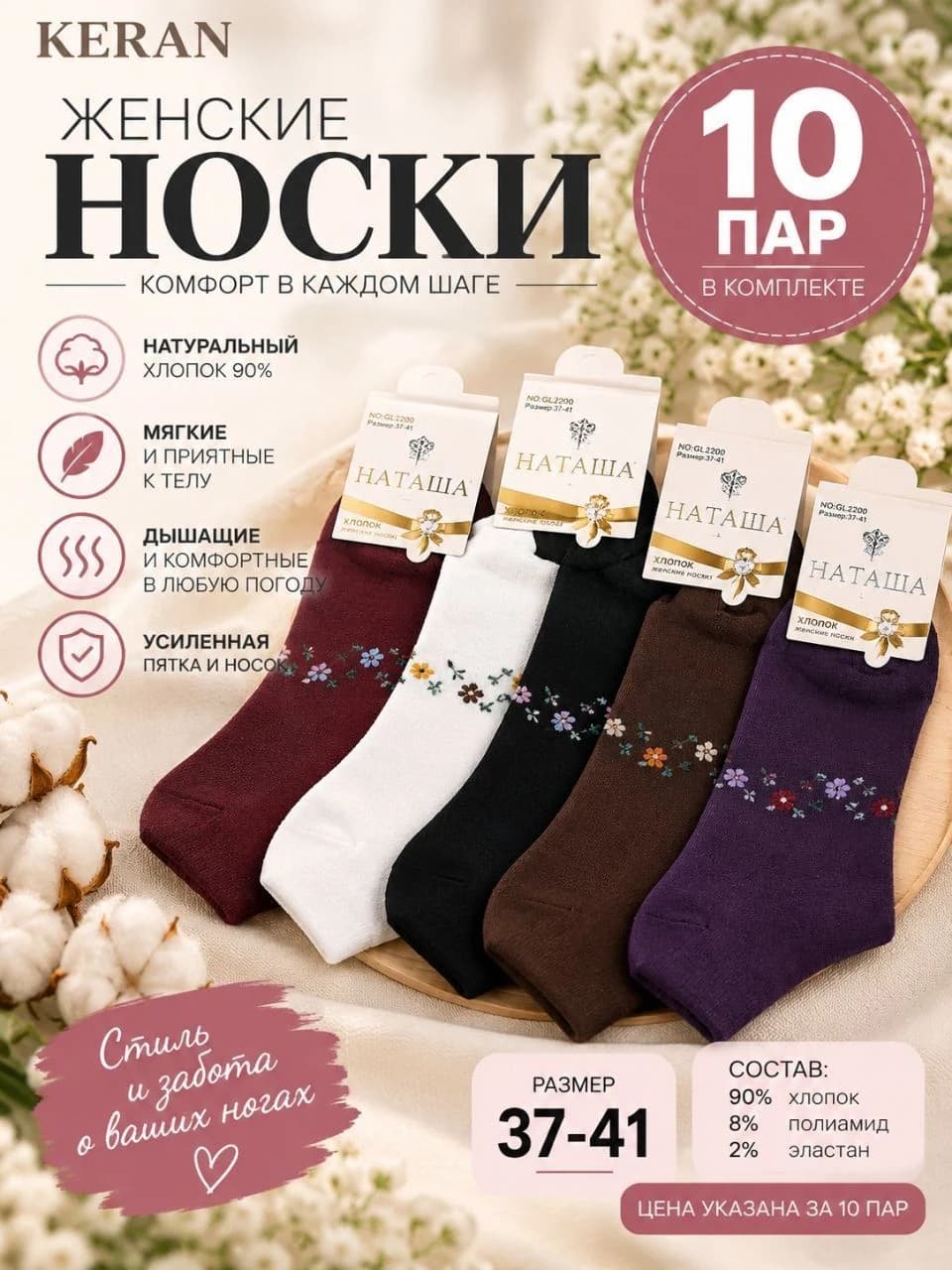 Женские носки KERAN — комфорт и стиль на каждый день