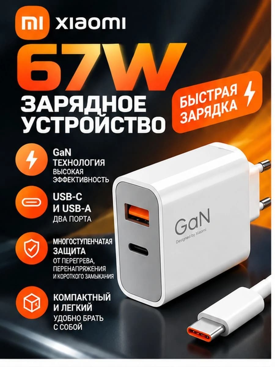 Зарядное устройство Xiaomi 67W GaN